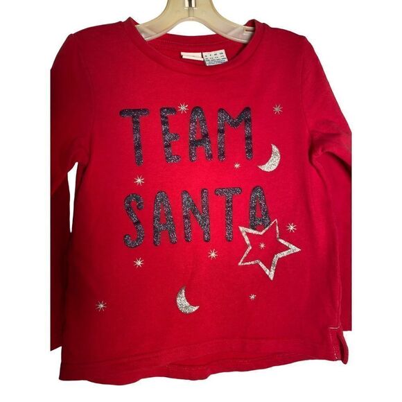 Bob’s girls team Santa red Christmas sweatshirt size 5/6 - Picture 1 of 4